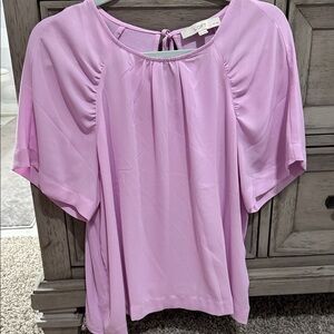 LOFT Soft Lilac Short-Sleeve Blouse